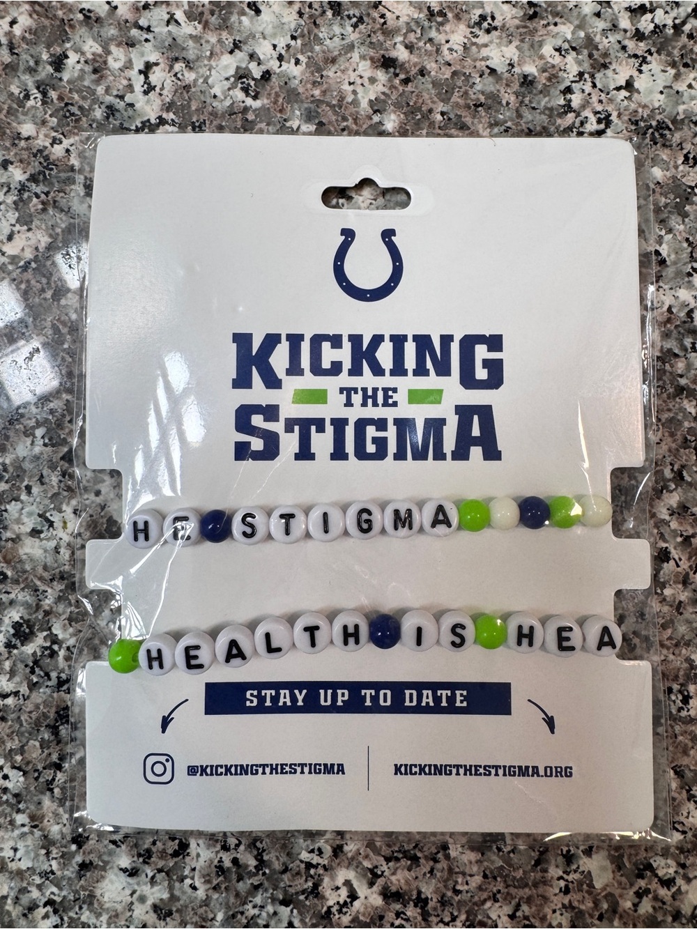 Indianapolis Colts Mental Health Kicking the Stigma Bracelets